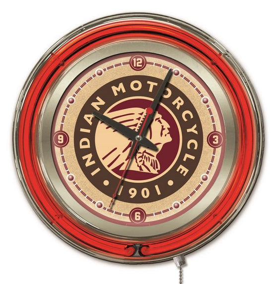 15" Indian Motorcycle Neon Clock - Man Cave Boutique