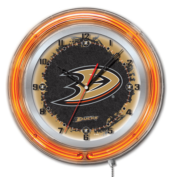 19" Anaheim Ducks NHL Neon Wall Clock - Man Cave Boutique