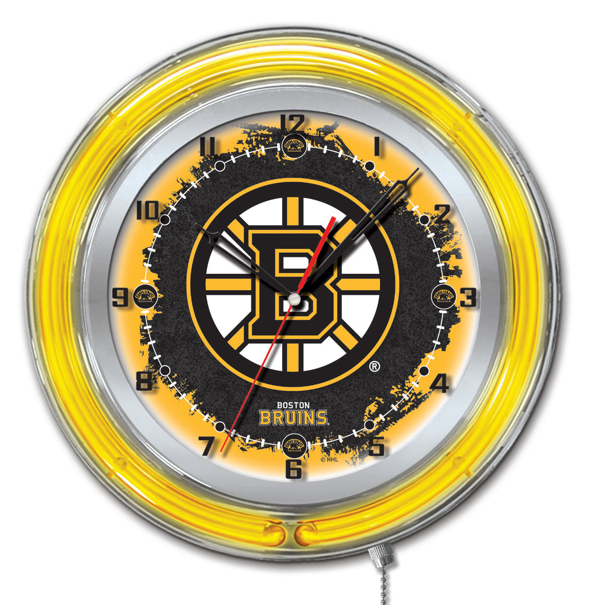 19" Boston Bruins NHL Neon Wall Clock - Man Cave Boutique