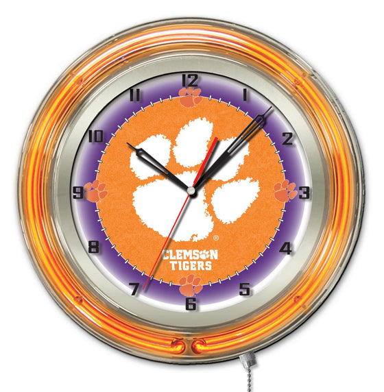 19" Clemson University Tigers Logo Clock - Man Cave Boutique