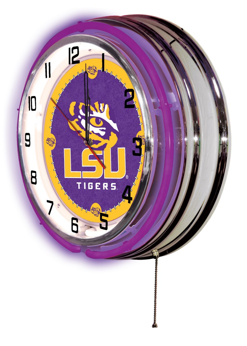 19" LSU Logo Clock - Man Cave Boutique