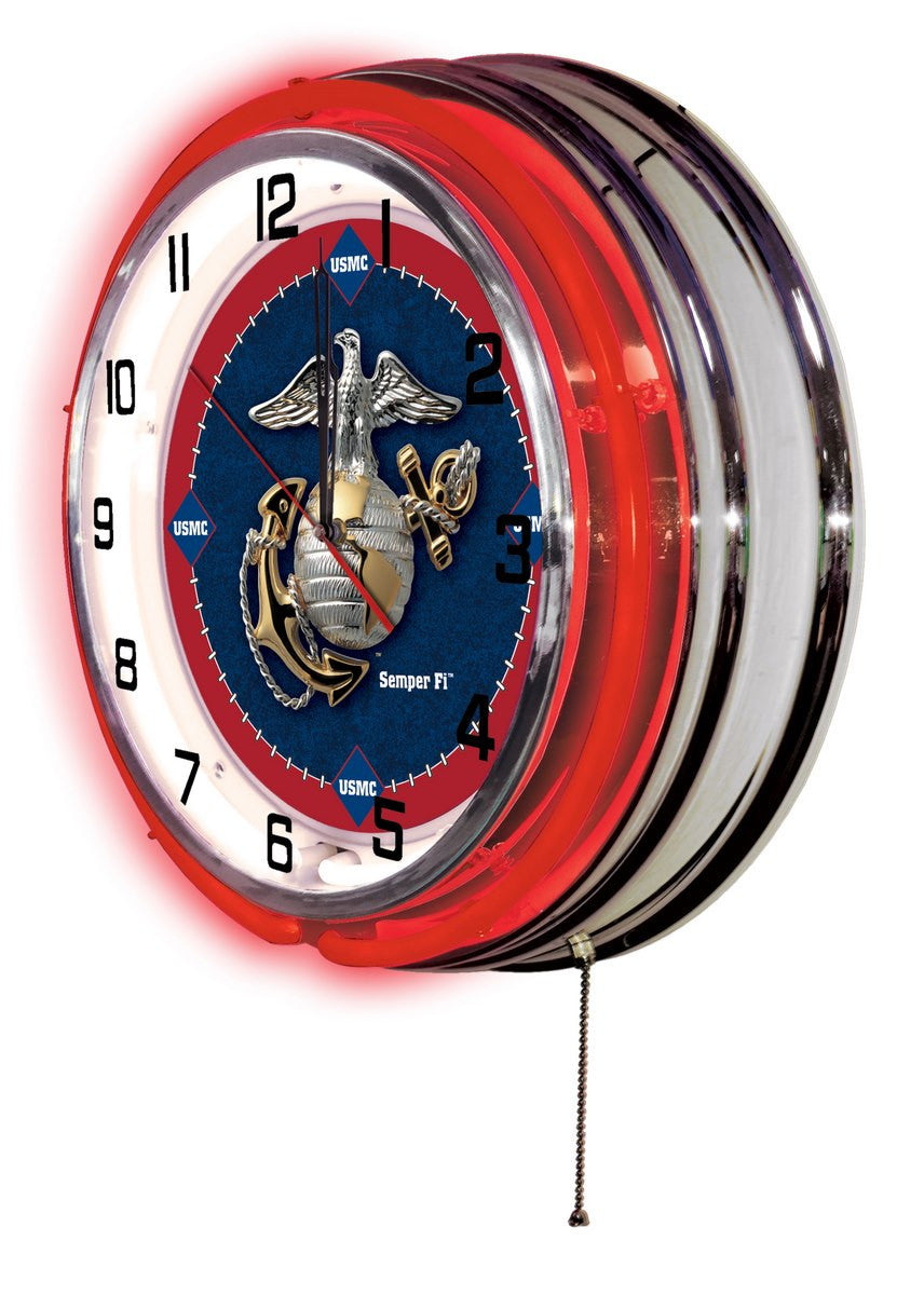 19" U.S. Marines Neon Clock - Man Cave Boutique