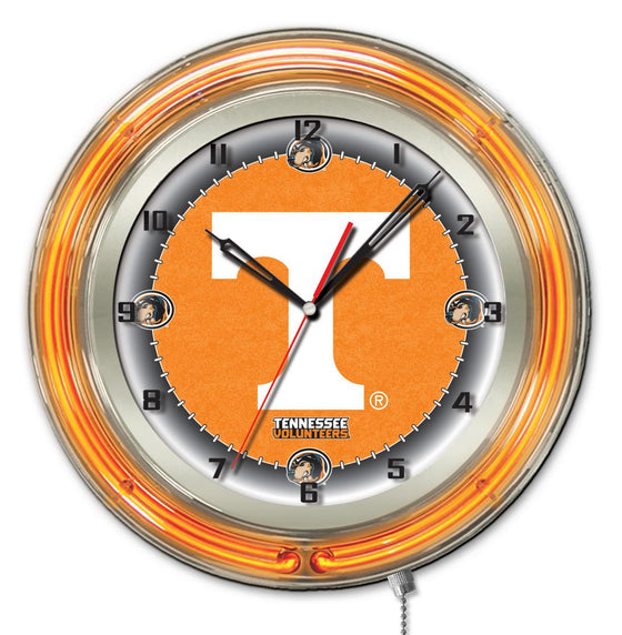 19" University of Tennessee Logo Neon Clock - Man Cave Boutique