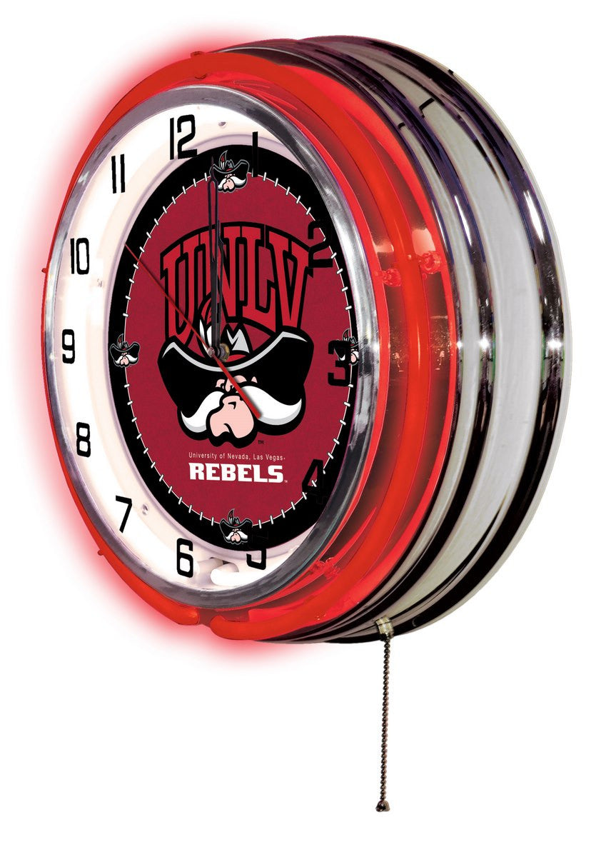 19" UNLV Logo Neon Clock - Man Cave Boutique