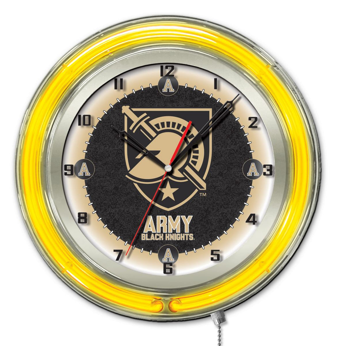19" US Military Academy Logo Neon Clock - Man Cave Boutique
