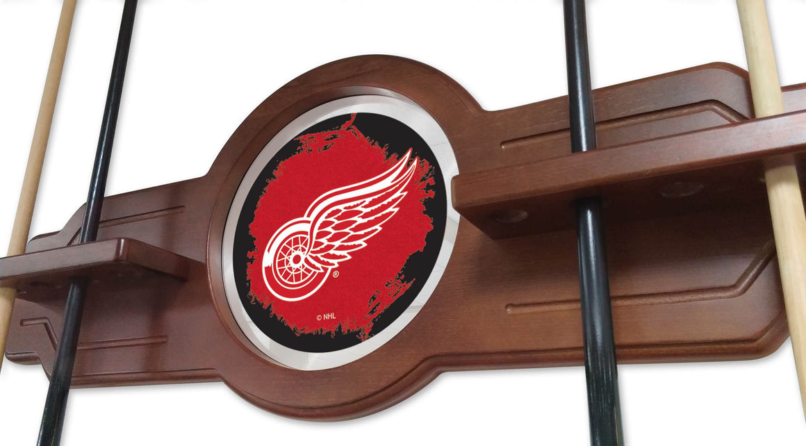 Detroit Red Wings NHL Logo Pool Cue Rack - Man Cave Boutique