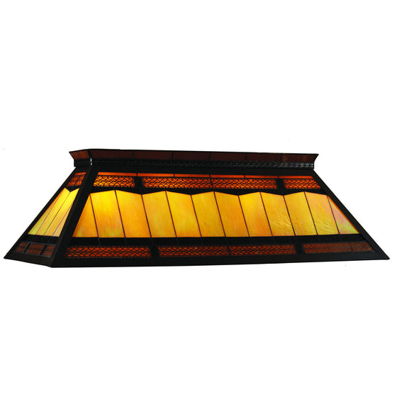 Billiards Lighting_Knockdown Stained Glass 4-Light Fixture_Filigree Finish - Man Cave Boutique