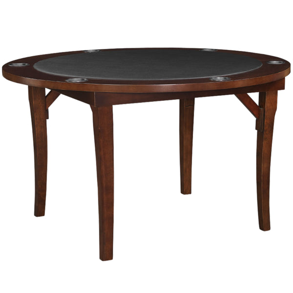 Poker & Gaming Folding Wood Table with Cappuccino Finish - Man Cave Boutique