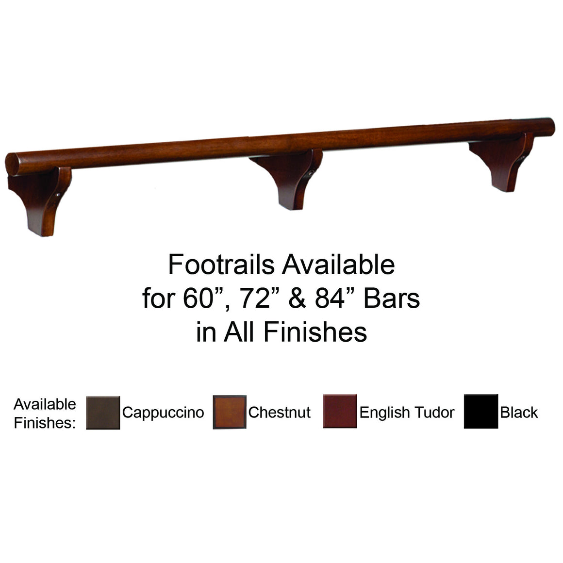 Foot Rail For 84″ Bar - Man Cave Boutique