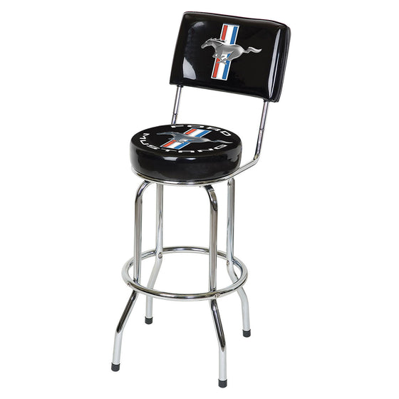 Mustang Bar Stool w/Backrest - Man Cave Boutique