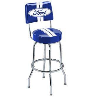 Ford Stripes Bar Stool with Backrest - Man Cave Boutique