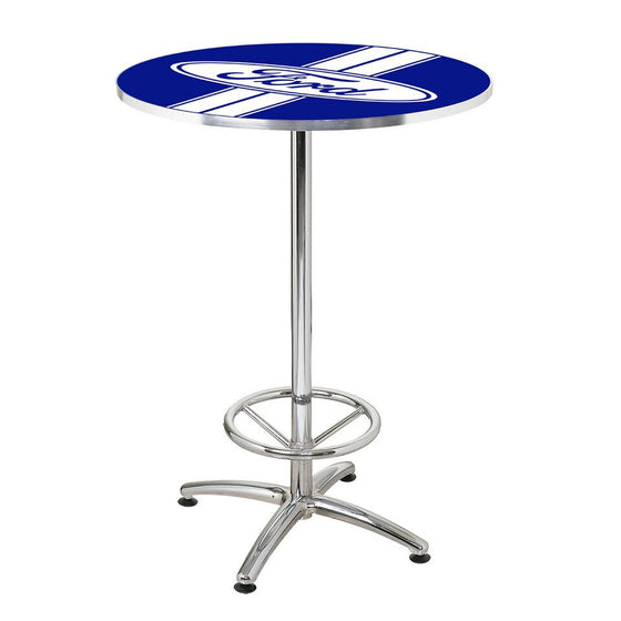 Café Style and Pub Table with Officially Licensed Ford Racing Stripes Logo - Man Cave Boutique