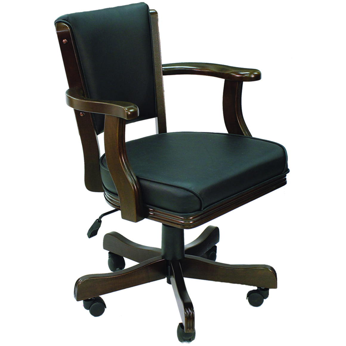 Swivel Gaming Chair Solid Wood with Cappuccino Finish - Man Cave Boutique