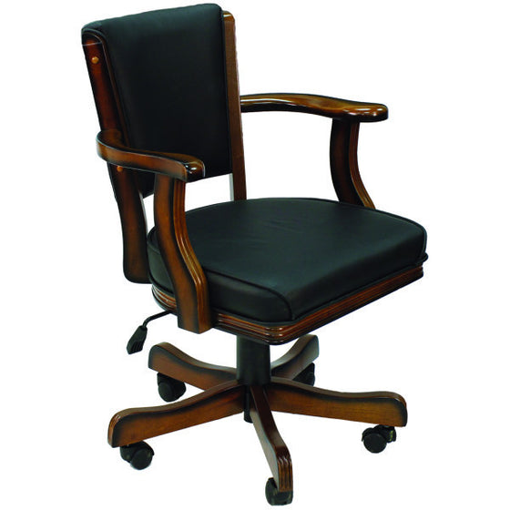 Swivel Gaming Chair Solid Wood with Chestnut Finish - Man Cave Boutique
