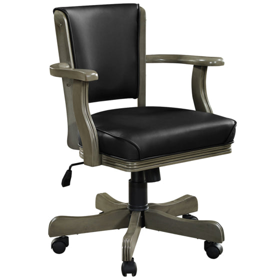 Swivel Gaming Chair Solid Wood with Slate Finish - Man Cave Boutique