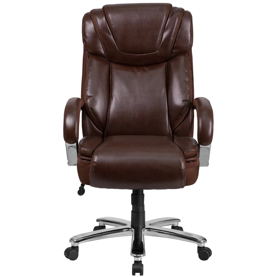 Hercules 500 LB. Capacity Big & Tall Brown Leather Executive Chair - Man Cave Boutique