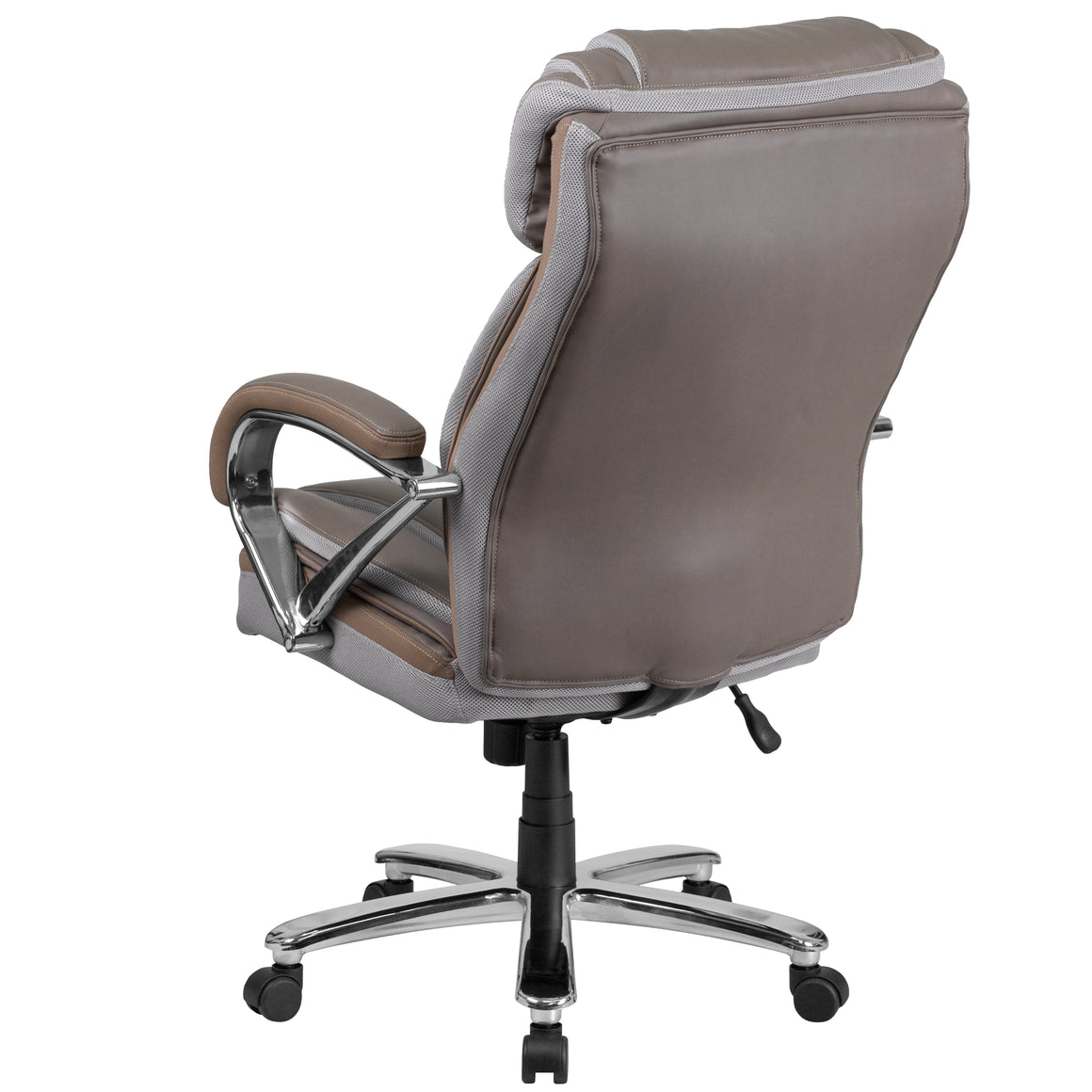 Hercules 500 LB. Capacity Big & Tall Taupe Leather Office Chair - Man Cave Boutique