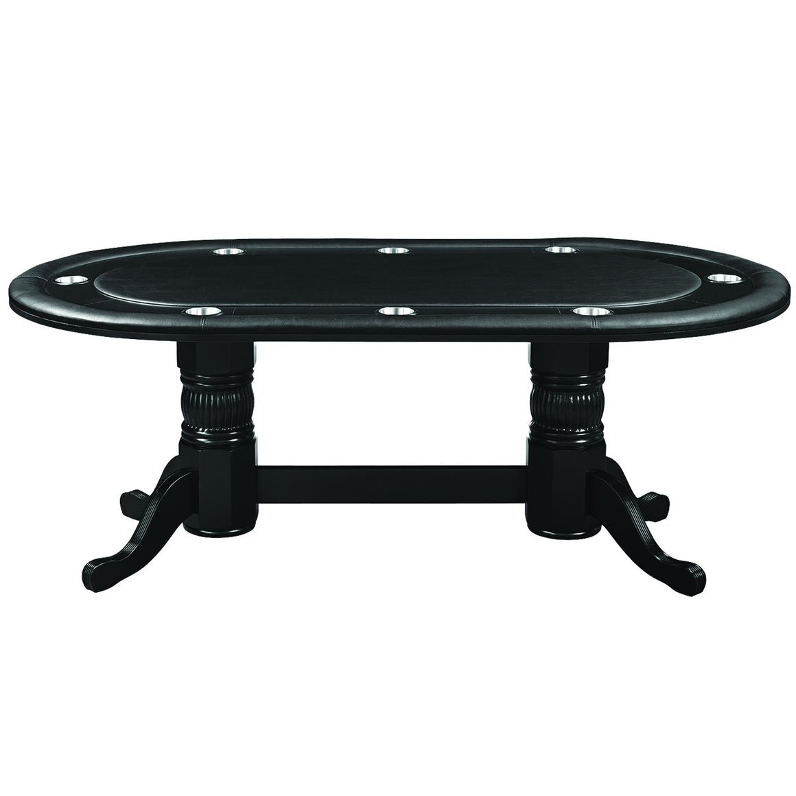 84" Texas Hold'em Poker and Game Table Dining Top - Black Finish - Man Cave Boutique
