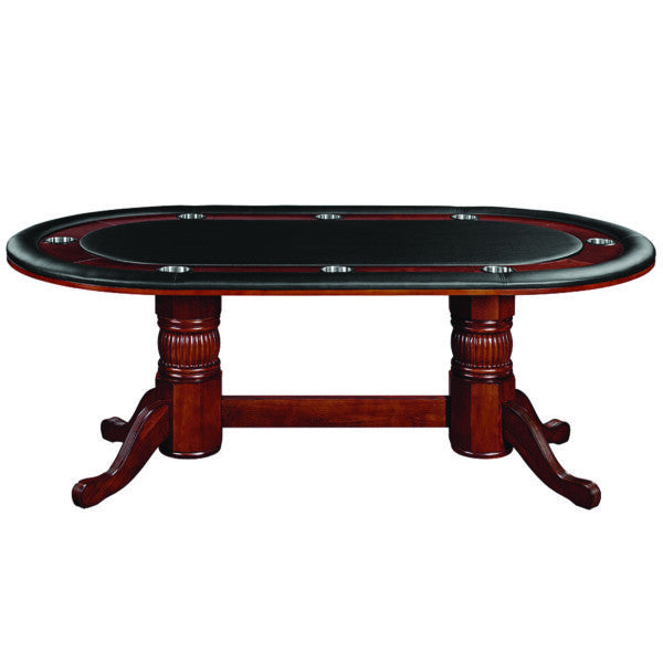 84" Texas Hold'em Poker and Game Table Dining Top - English Tudor Finish - Man Cave Boutique