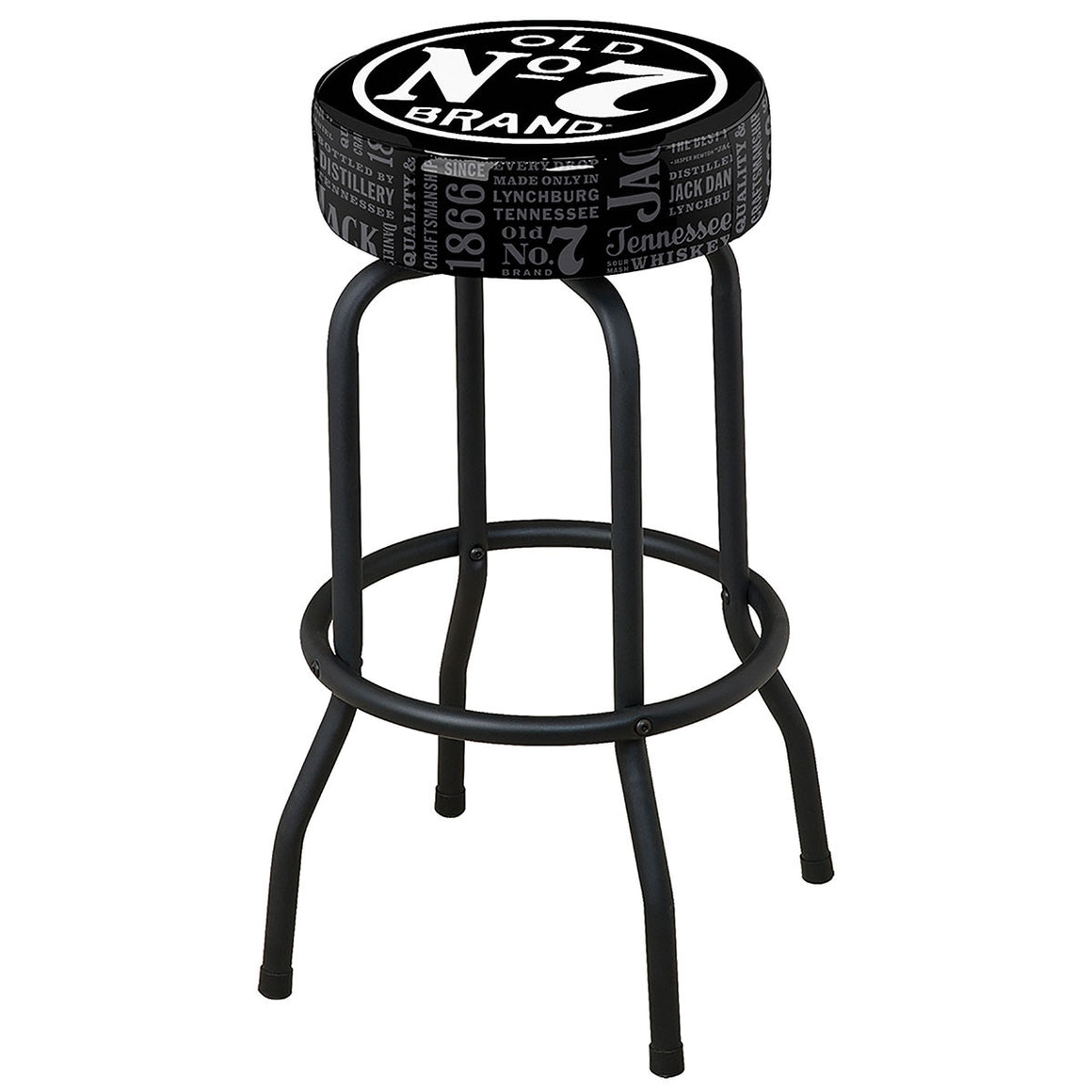 Jack Daniel's® Bar Stool with Old No. 7 Brand Repeat Logo - Man Cave Boutique