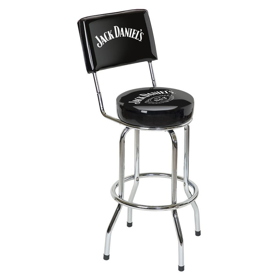 Jack Daniel's® Bar Stool with Backrest - Man Cave Boutique