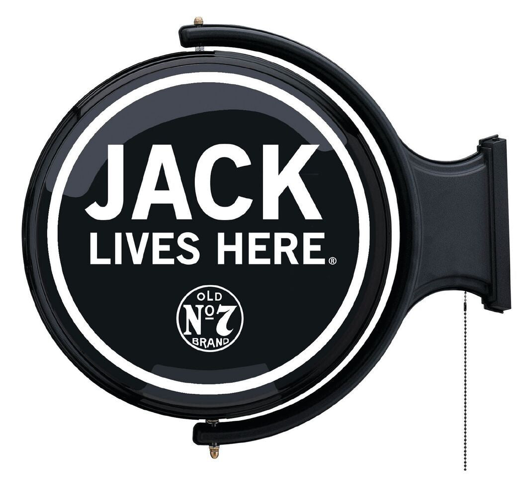 'Jack Lives Here' Jack Daniel's Old No. 7 Rotating Pub Light - Man Cave Boutique