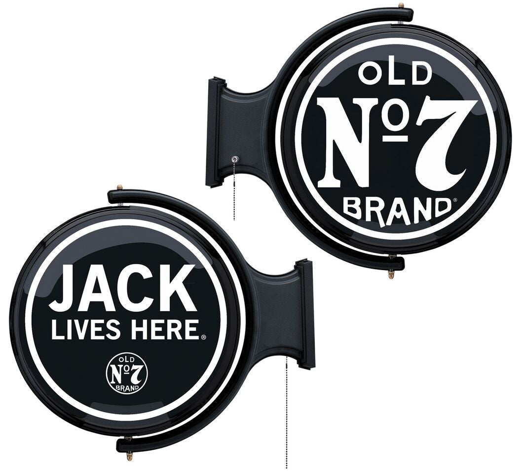 'Jack Lives Here' Jack Daniel's Old No. 7 Rotating Pub Light - Man Cave Boutique
