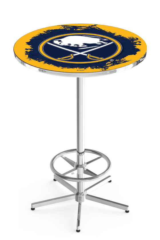 Buffalo Sabres NHL Logo Pub Table - Chrome Base 42"H - Man Cave Boutique