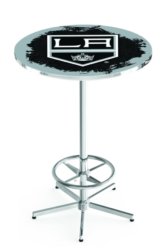 Los Angeles Kings NHL Logo Pub Table - Chrome Base 42"H - Man Cave Boutique