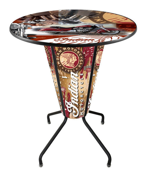 Indian Motorcycle Lighted Logo Pub Table L218 - Man Cave Boutique