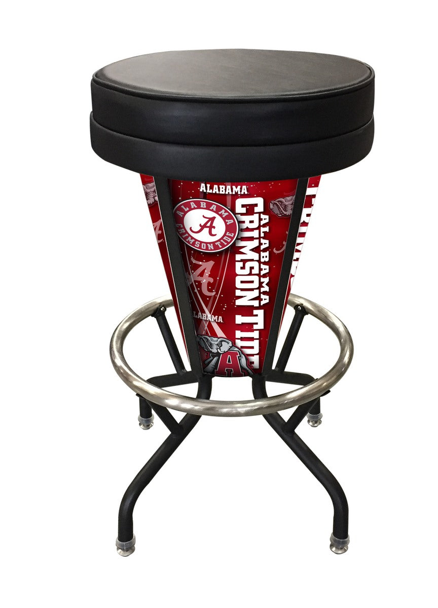 Alabama Crimson Tide Logo LED Lighted Bar Stool - Man Cave Boutique