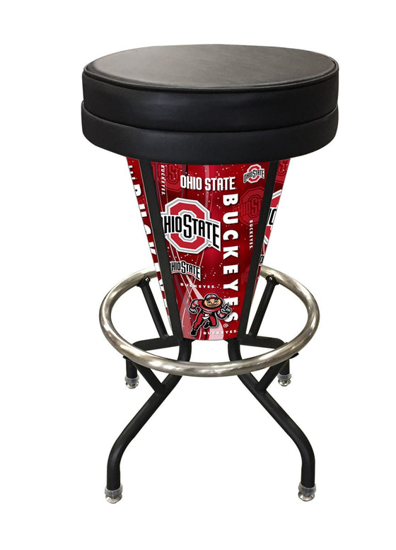 Ohio State University Logo LED Lighted Bar Stool - Man Cave Boutique