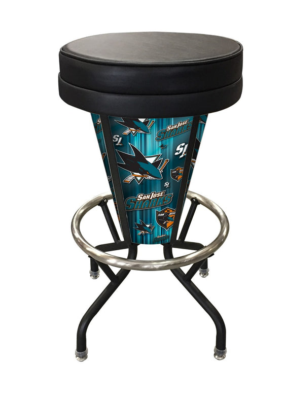 San Jose Sharks NHL Logo LED Lighted Bar Stool - Man Cave Boutique