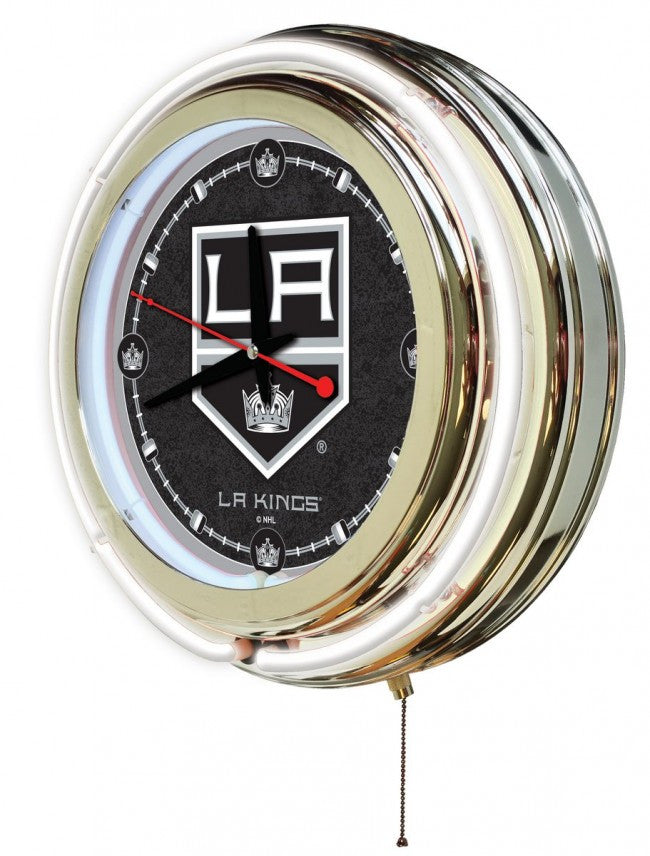 15" Los Angeles Kings ® Logo Neon-Accented Clock - Man Cave Boutique