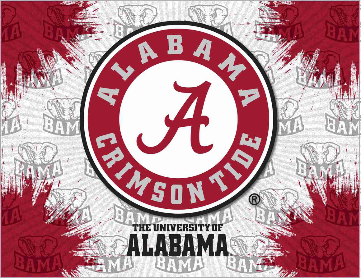 Alabama 24" x 32" Logo Printed Canvas Wall Art - Man Cave Boutique