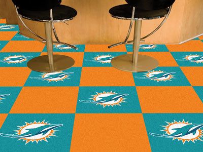 Miami Dolphins NFL Logo Carpet Tiles - Man Cave Boutique