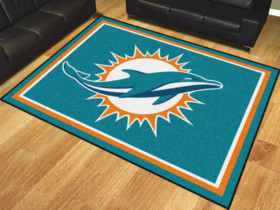 Rug 8x10 Miami Dolphins NFL - Man Cave Boutique