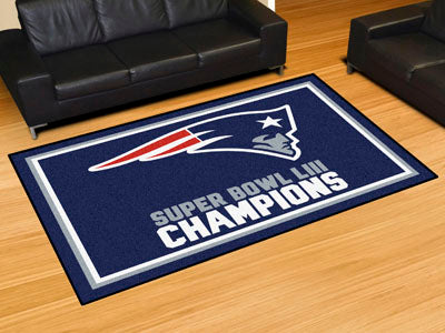 Rug 5x8 New England Patriots NFL Super Bowl LIII Champions - Man Cave Boutique