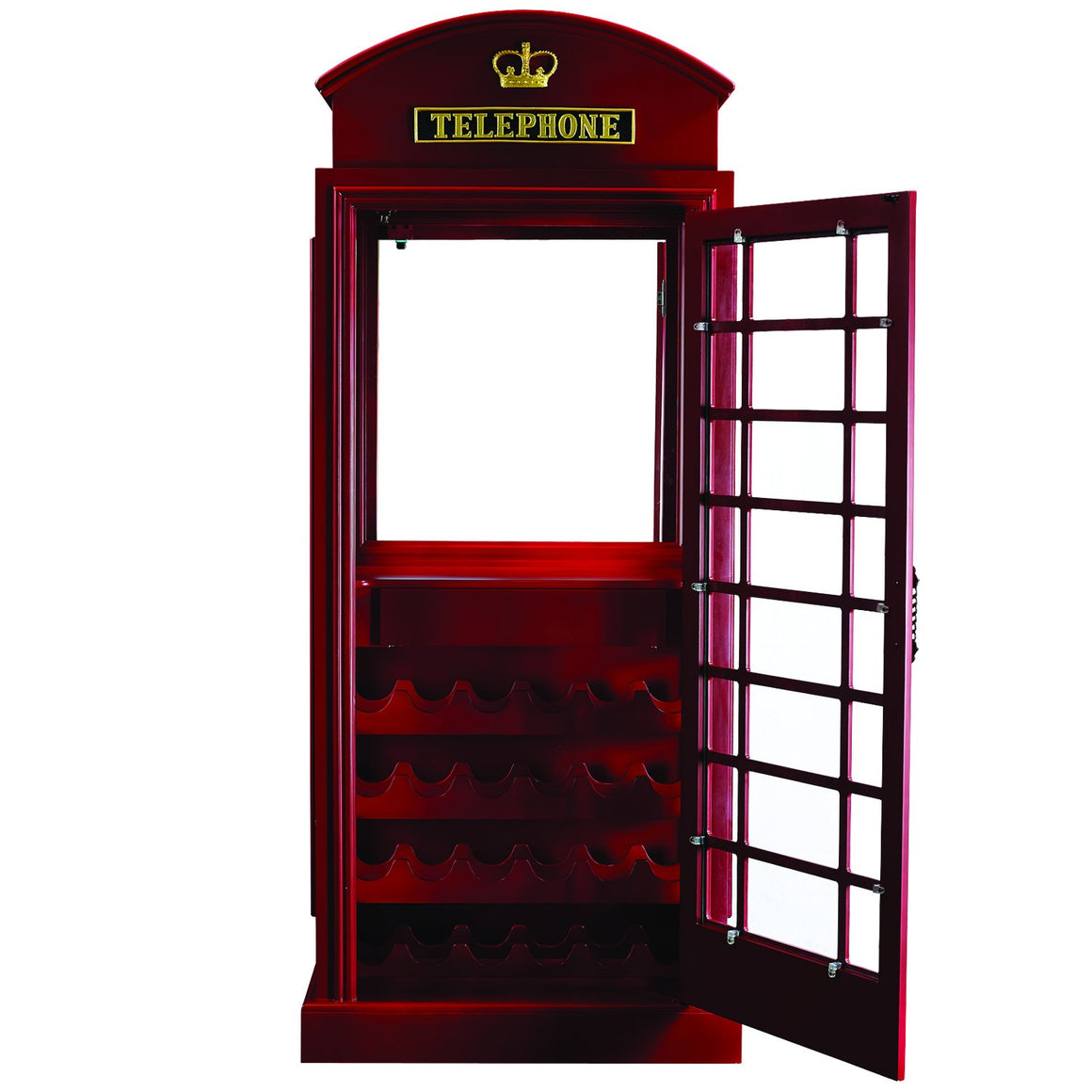 Old English Telephone Booth Bar Cabinet - Man Cave Boutique