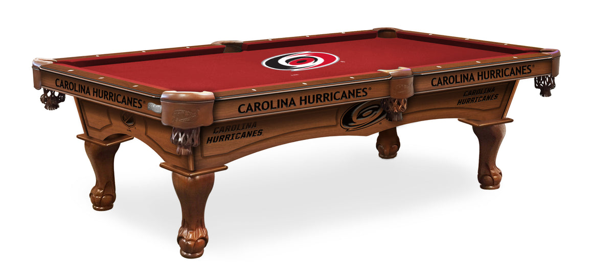 Carolina Hurricanes NHL 8' logo Pool Table - Man Cave Boutique