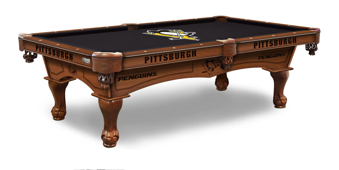 Pittsburgh Penguins NHL Logo 8' Pool Table - Man Cave Boutique