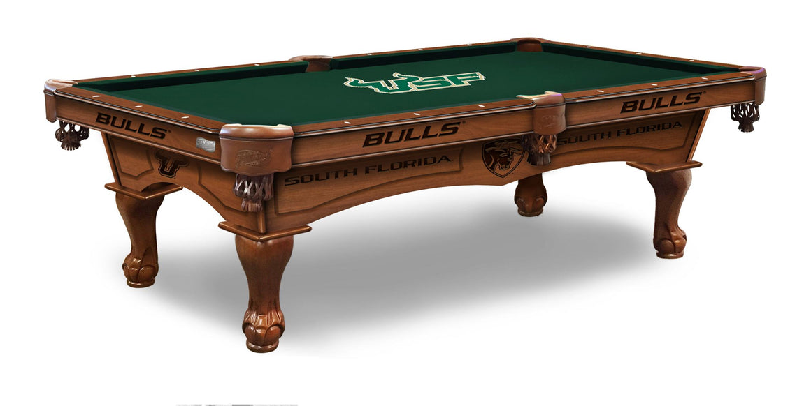 University of South Florida Logo 8' Pool table - Man Cave Boutique