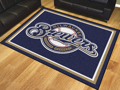 Rug 8x10 Milwaukee Brewers MLB - Man Cave Boutique