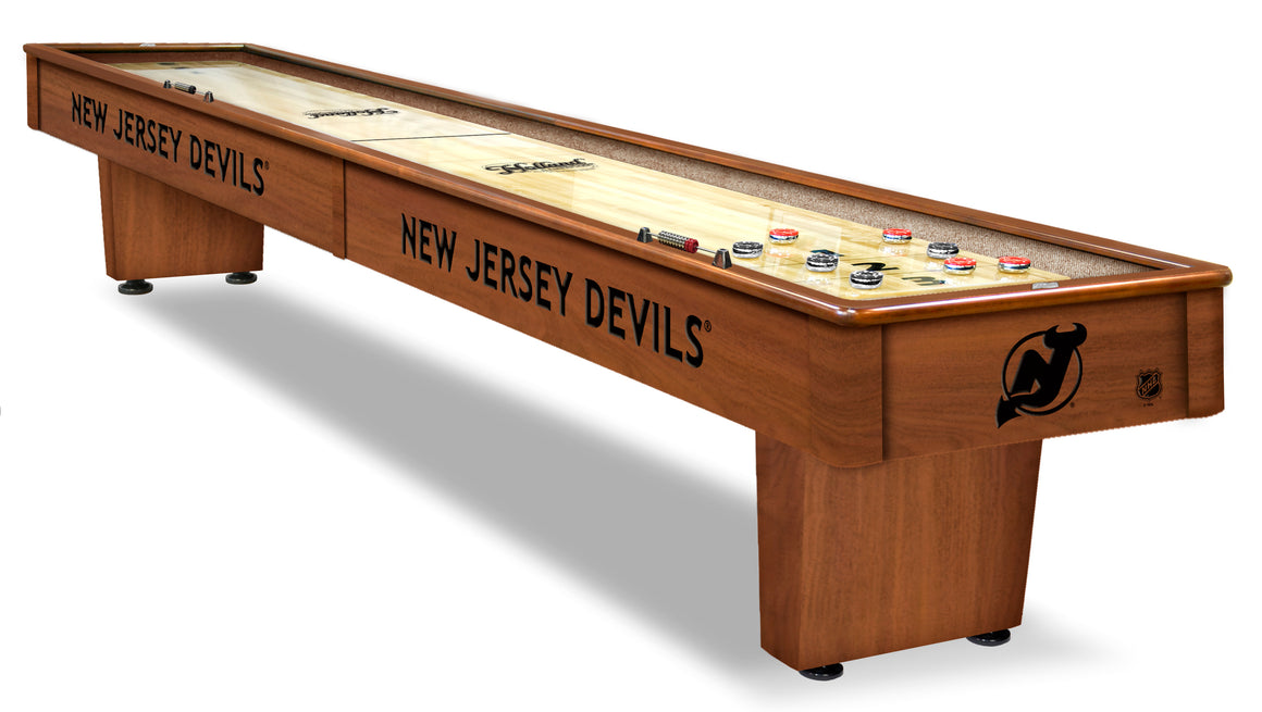 New Jersey Devils NHL 12' Shuffleboard Table - Man Cave Boutique