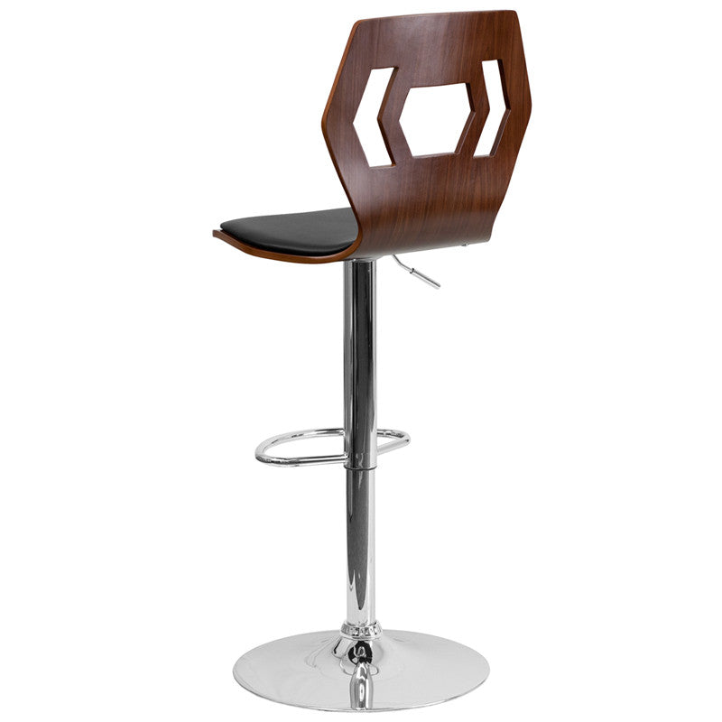 Walnut Adjustable Height Bar Stool  SD-2162-WAL-GG - Man Cave Boutique