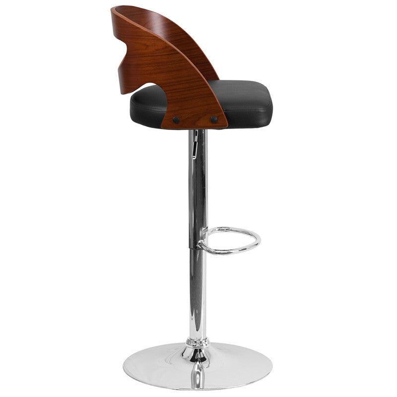 Walnut Adjustable Height Bar Stool  SD-2168-WAL-GG - Man Cave Boutique
