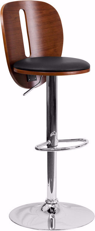 Walnut Adjustable Height Bar Stool  SD-2220-WAL-GG - Man Cave Boutique