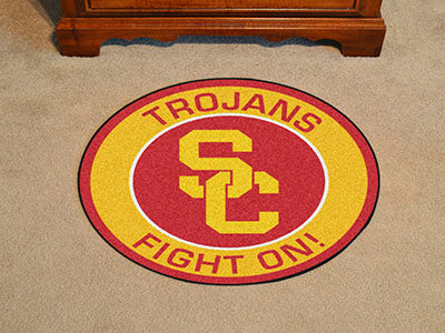SC - Trojans Fight On Logo Mat - Rounded 27" Diameter - Man Cave Boutique