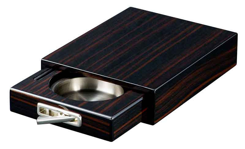 Cigar Ashtray Drawer Single Cigar Iron Wood Finish - Man Cave Boutique