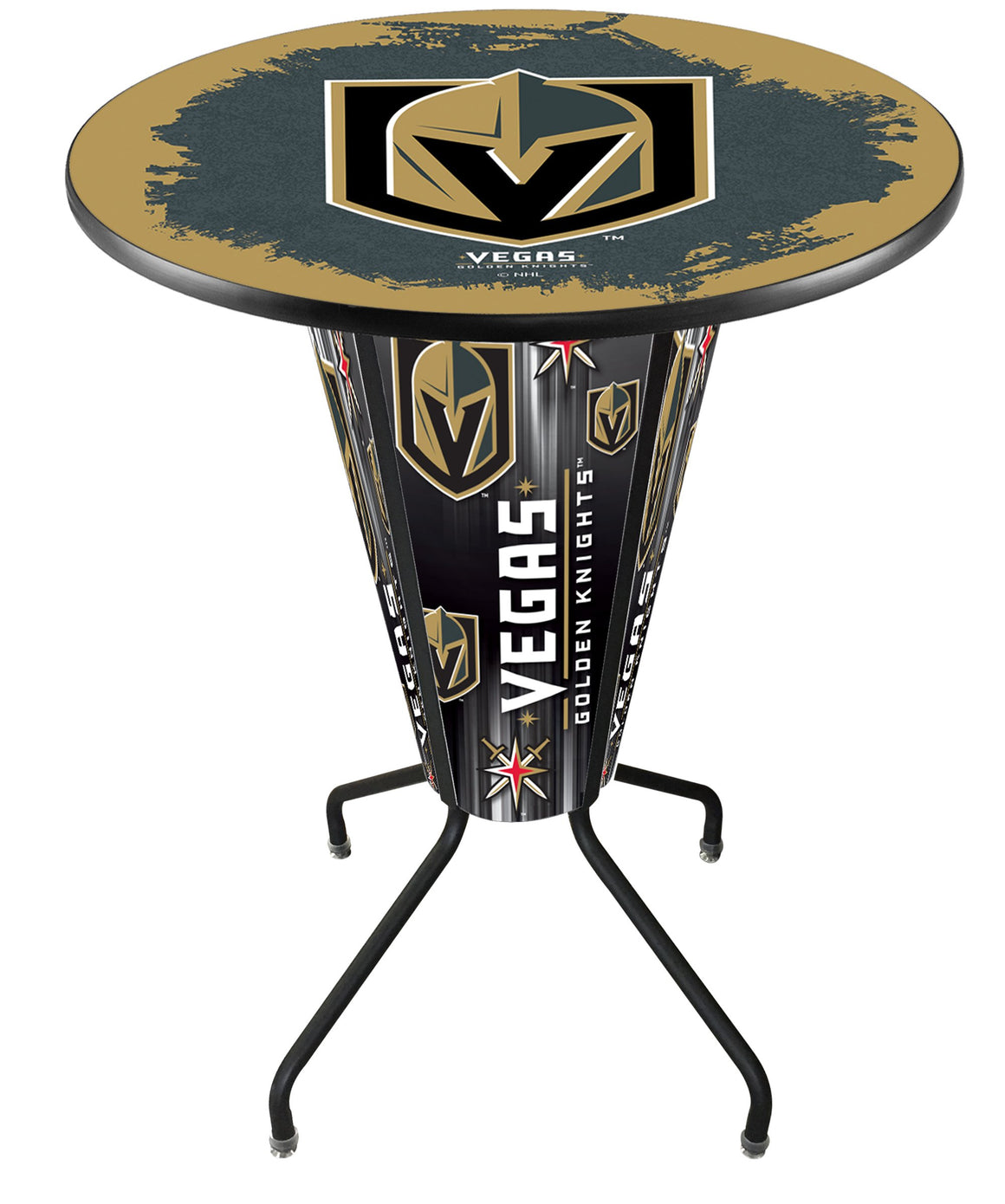 Vegas Golden Knights NHL Logo LED Lighted Pub Table - Man Cave Boutique